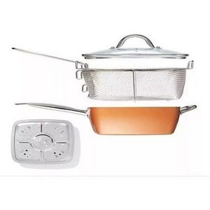 Caçarola Panela Frigideira Titânio Cerâmica Antiaderente - Cor Laranja - MaxChef
