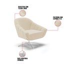 Ver imagem 7 de Kit 02 Poltronas Giratória Giovana Linho Base Cromada - D’Rossi - A27 Areia