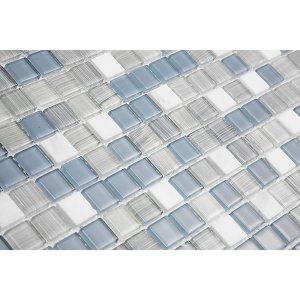 Pastilha de Vidro 30x30 com Pedras Naturais e Metais Cristal Fit
