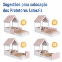 Ver imagem 4 de Cama Infantil Montessoriana Casinha com Grade MDP Branco e Rosa Completa Móveis 108cm Solteiro