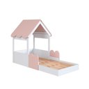 Ver imagem 5 de Cama Infantil Montessoriana Casinha com Grade MDP Branco e Rosa Completa Móveis 108cm Solteiro