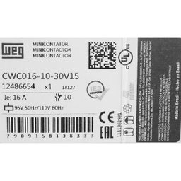 Mini Contator Tripolar Az Cwc0161030V15 16A 1Na 127Vca Weg - 5