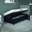 Ver imagem 2 de Cama Box Baú Colchão Solteiro Espuma D20 Malibu 88x188x53cm Branco / Preto Hellen