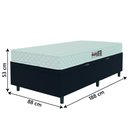 Ver imagem 4 de Cama Box Baú Colchão Solteiro Espuma D20 Malibu 88x188x53cm Branco / Preto Hellen