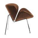 Ver imagem 3 de Poltrona Trevo Couro Natural Marrom Base Cromada