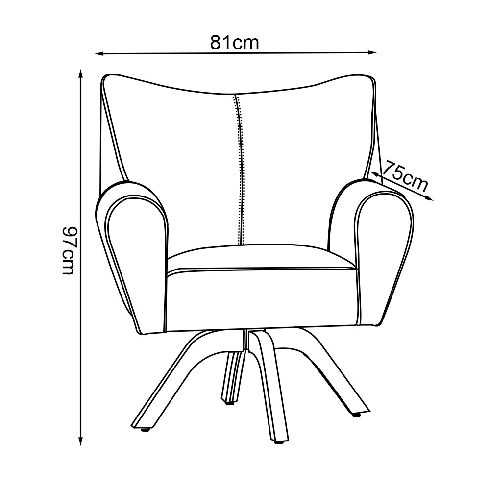 Kit 2 Poltronas Decorativa Nice Prime Veludo Bege Base Giratória em Madeira Maciça - 5