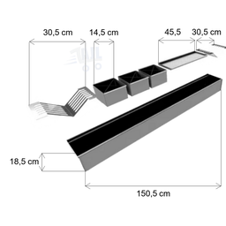 Calha Canal Equipado Escorredor Louça Embutido Gourmet - 6 Calha Canal Equipado Escorredor Louça Embutido Gourmet - 6