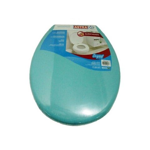 Assento Sanitário Almofadado Oval Azul Claro Astra