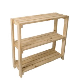 Sapateira Estante com 3 Prateleiras De Madeira Pinus 70x30 - 3