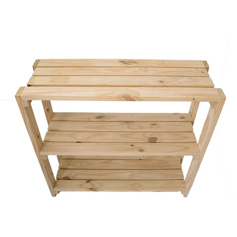 Sapateira Estante com 3 Prateleiras De Madeira Pinus 70x30