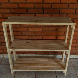Sapateira Estante com 3 Prateleiras De Madeira Pinus 70x30 - 2