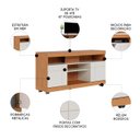 Ver imagem 3 de Rack Bancada para Tv 47 Pol 136cm Pavia Freijó/off White C05 - Mpozenato