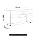 Ver imagem 4 de Rack Bancada para Tv 47 Pol 136cm Pavia Freijó/off White C05 - Mpozenato