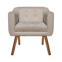 Ver imagem 1 de Poltrona Julia Decorativa Sala Suede Pé Palito Castanho Assento Confortável Bege D'Rossi