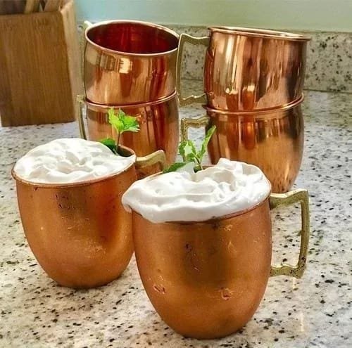 Caneca de Cobre Barril 420 Ml - Alça em Bronze - 1