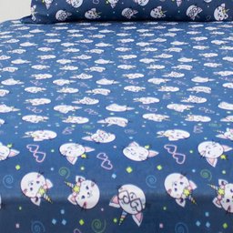 Jogo de Cama Solteiro 2 peças Kids Gatocórnio Azul - 4