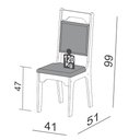 Ver imagem 4 de Kit 2 Cadeiras Para Sala de Jantar Assento Estofado Luci D01 Freijó/Havana - Mpozenato