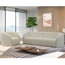 Ver imagem 2 de Sofá Decorativo 3 Lugares 252cm e Poltrona Meris M22 Bouclê Cru - Mpozenato