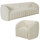 Ver imagem 1 de Sofá Decorativo 3 Lugares 252cm e Poltrona Meris M22 Bouclê Cru - Mpozenato
