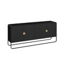 Ver imagem 5 de Balcão Buffet Orgânico 180cm 4 Portas Pé Metal Luna Móvel na Caixa