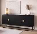 Ver imagem 1 de Balcão Buffet Orgânico 180cm 4 Portas Pé Metal Luna Móvel na Caixa