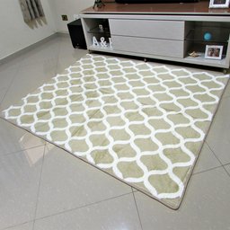 Tapete Veludo 3D Estampado Modern Chenille Bege 1,50x2,00 - 1