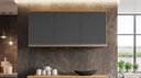 Ver imagem 1 de Armário Aéreo 3 Portas Premium 120cm Freijó/Cinza - Nathan