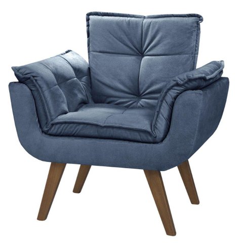 Poltrona Orion 01 Lugar Base Palito Azul Bic