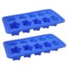 Kit Com 2 Formas De Gelo Estilo Estrela Para Cozinha Em Silicone Azul (sili-20) - 1
