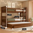 Ver imagem 2 de Treliche Solteiro Madeira Maciça Reforçada Cama Aux Gavetas