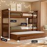 Treliche Solteiro Madeira Maciça Reforçada Cama Aux Gavetas - 2