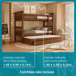 Treliche Solteiro Madeira Maciça Reforçada Cama Aux Gavetas - 4