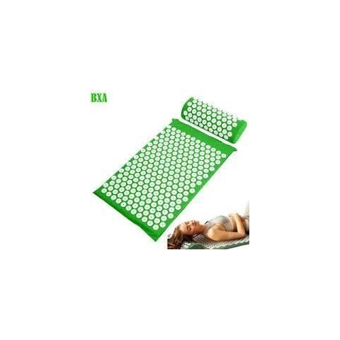Kit de Bem-estar Doméstico: Tapete e Travesseiro Acupress Brasil "verde" Tamanho Grande
