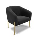 Ver imagem 3 de Sofá Namoradeira e 2 Poltronas Pé de Ferro Dourado Stella Suede D03 - D'Rossi Preto