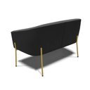 Ver imagem 4 de Sofá Namoradeira e 2 Poltronas Pé de Ferro Dourado Stella Suede D03 - D'Rossi Preto
