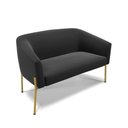 Ver imagem 2 de Sofá Namoradeira e 2 Poltronas Pé de Ferro Dourado Stella Suede D03 - D'Rossi Preto