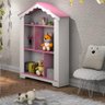 Estante Infantil Casinha Aura Branco Rosa Quarto Decoração - 1