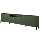 Ver imagem 5 de Rack para Sala de Estar Tv 85 Pol 4 Portas Pés Industrial Preto Alef I03 Musgo - Lyam Decor