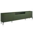 Ver imagem 1 de Rack para Sala de Estar Tv 85 Pol 4 Portas Pés Industrial Preto Alef I03 Musgo - Lyam Decor