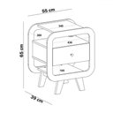 Ver imagem 3 de Kit 2 Mesas de Canto Turn 1 Gaveta com Usb Cinamomo/off White - Pnr Móveis