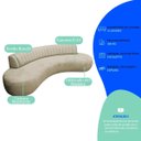 Ver imagem 4 de Divã Recamier Celeste Curvo Sala Estar Luxo 200cm Bouclé
