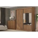 Ver imagem 1 de Guarda Roupa Casal 2 Portas de Correr (1 C/ Espelho) e 4 Gavetas Sienna/versatto Cumaru 23 - Novo