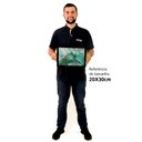 Ver imagem 2 de Quadro Decorativo Abstrato Mármore Verde Safira em Moldura Caixa Tacolado Moldura Trad 1cm Branca Se