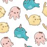 Papel de Parede Animais Kawaii Infantil 57x270cm - 1