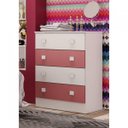 Ver imagem 2 de Cômoda Infantil 4 Gavetas Espresso Móveis Rosa/Branco