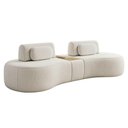 Ver imagem 1 de Sofá Curvo Orla 4 Lugares 285cm com Mesa Bouclé Off White - Nexta Casa