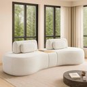 Ver imagem 2 de Sofá Curvo Orla 4 Lugares 285cm com Mesa Bouclé Off White - Nexta Casa