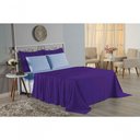 Ver imagem 4 de Jogo de Cama Casal Nobre 4 Peças Lençol com Elástico de 30cm de Altura Malha 100% Algodão - Roxo