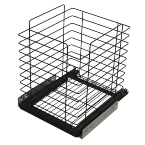 Tulha Aramada Deslizante Preta Cesto Roupas 38x43x42cm Schmitt Elite Lavanderia