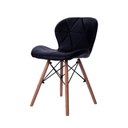 Ver imagem 3 de Kit 04 Cadeiras Estofada Jantar Charles Eames Eiffel Slim Wood Confort Preto
